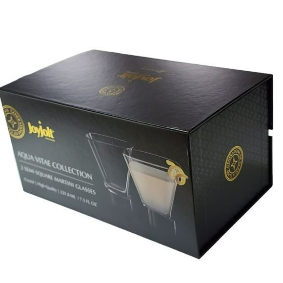 Set of Two‎ Semi Square Cocktail Dessert Martini Crystal Drinking Glass 7.5 Oz - Picture 14 of 16